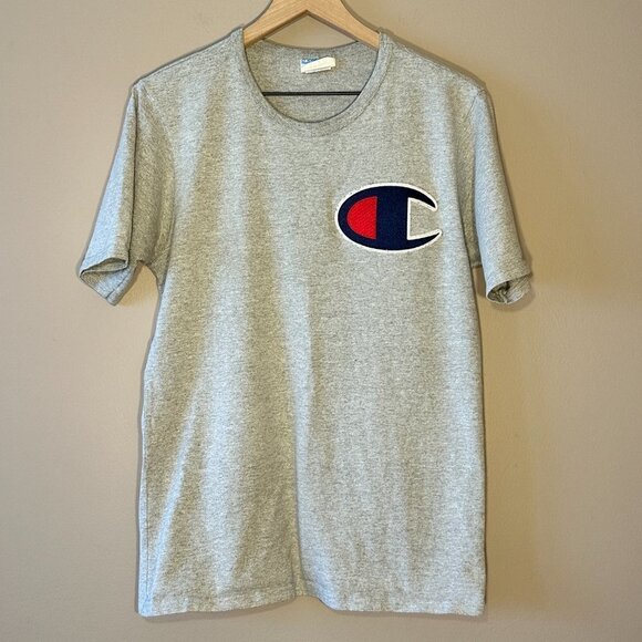 Men's M Gray Champion Logo Tee Casual Streetwear - Picture 2 of 7